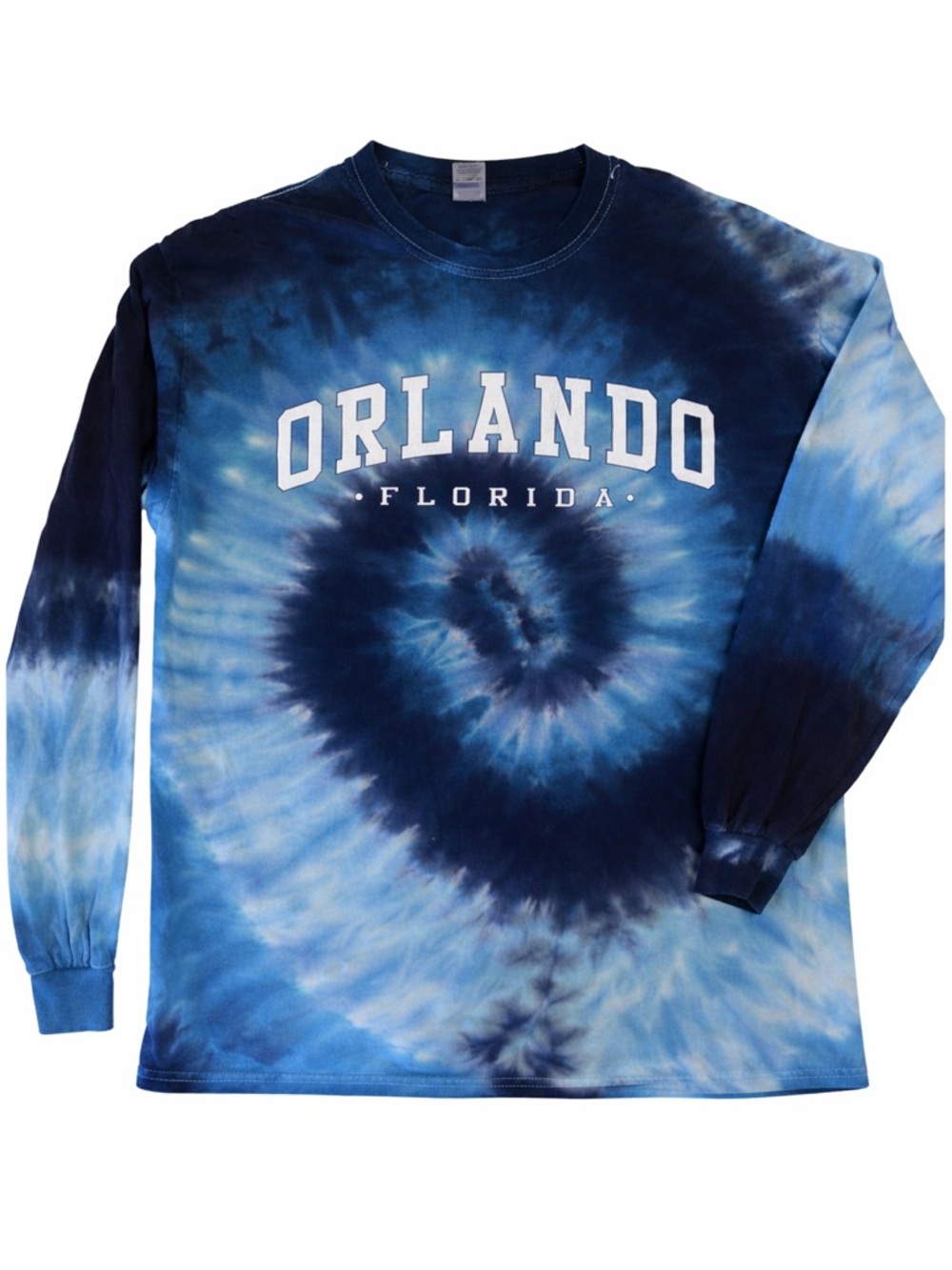 Orlando Florida Blue Tie-Dye Long Sleeve Tee